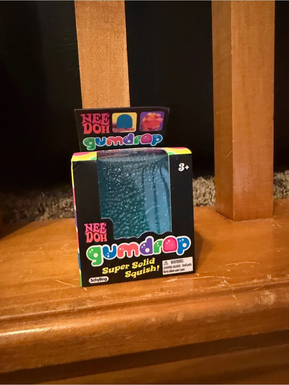 Schylling NeeDoh Gumdrop - Textured Sensory Fidget Toy Super Solid Squish - Blue